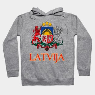 Latvia - Coat of Arms Design (Latvian Text) Hoodie